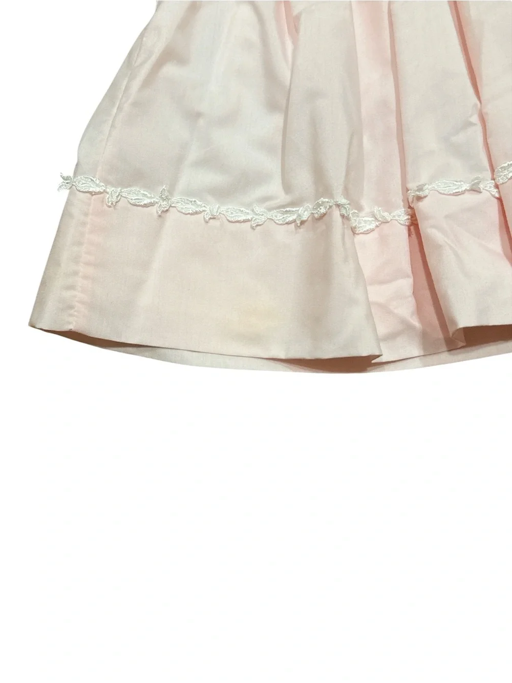 Vintage Baby Girl Dress Light Pink Lace Embroidered Size 6 Months